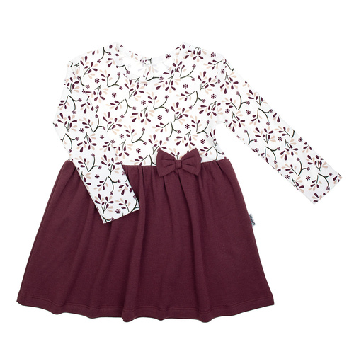 217166 Šaty Alisa Nicol - bavlna, dlouhý rukáv, květinový vzor, mašle