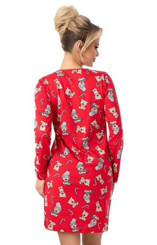 Dámská noční košile Bear Donna - bavlněná, slavnostní, s kapsami
