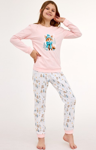 594/192 592/192 Dívčí bavlněné pyžamo Fox Cornette, liška, dlouhý rukáv