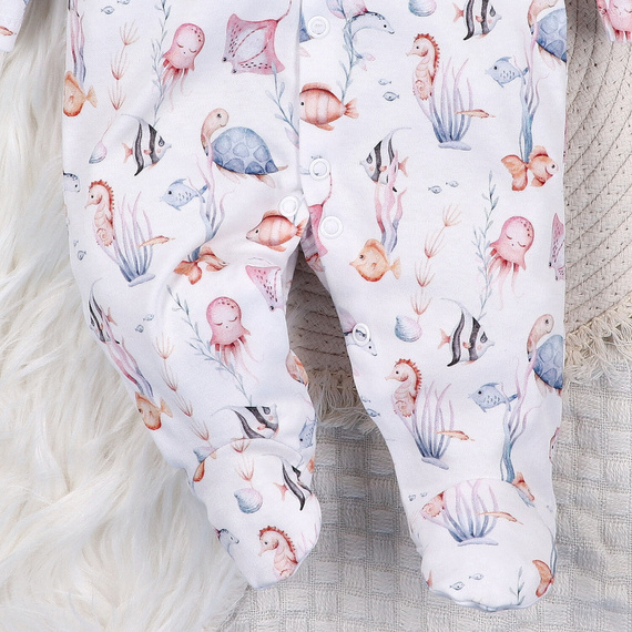 ABN-5479 Underwater World Nini dětský župan - organická bavlna, pohodlné zapínání na cvočky