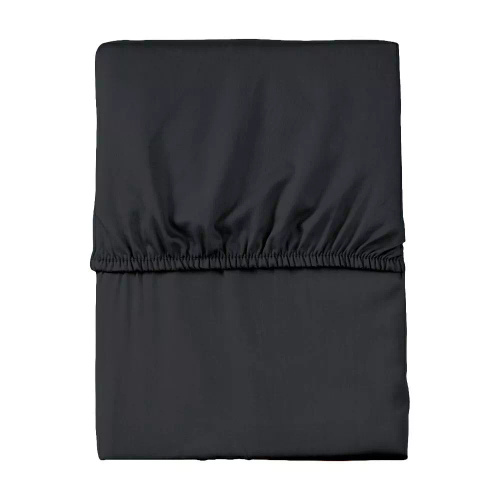 Mikrosaténové prostěradlo s gumou Poly Detexpol hladké a pohodlné black