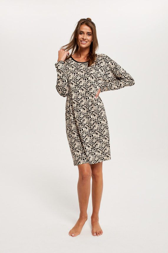 Guyana Dámská noční košile s dlouhým rukávem Italian Fashion - potisk