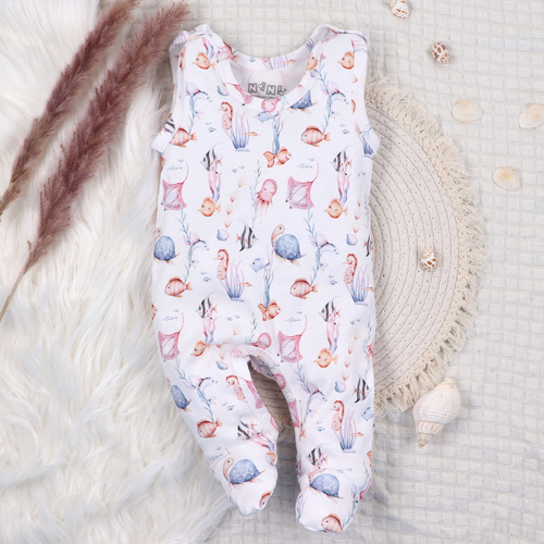 ABN-5480 Podmořský svět Nini dětské spací oblečení - organická bavlna, zapouzdřené nožičky