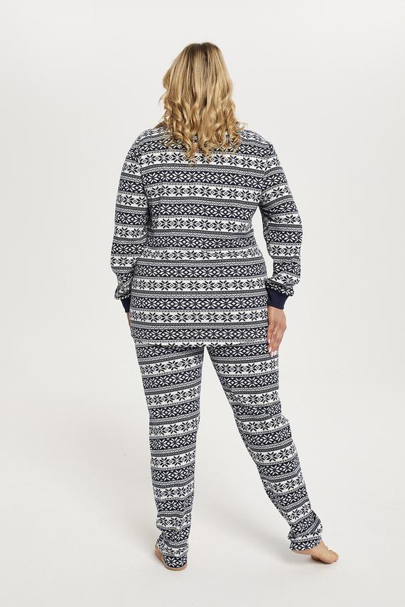 Alaska Dámské pyžamo s dlouhým rukávem, dlouhé kalhoty Italian Fashion - potisk/zelená