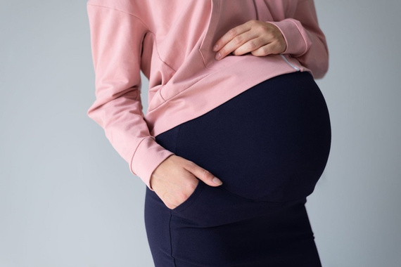 402 Bawełniana Spódnica ciążowa Miracle- granatowy