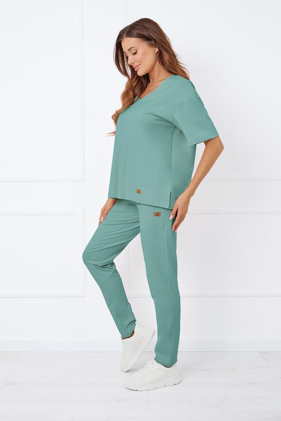 Caro Halenka s krátkým rukávem Italian Fashion - šalvějová