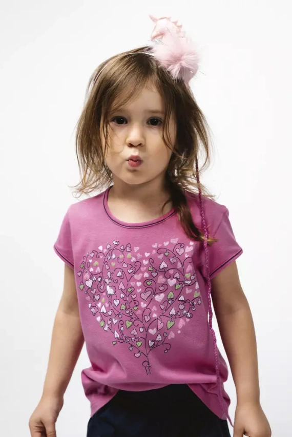 Ontega Dívčí pyžamo Italian Fashion - amarant/ tmavě modrá