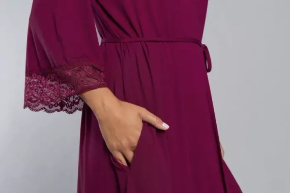 Župan Samaria Italian Fashion s 3/4 rukávy - vinný