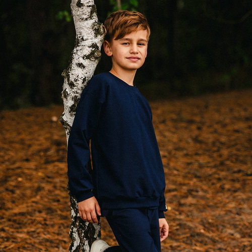 Simply Comfy Dětská mikina Eevi - oversize, 100% bavlna, tmavě modrá