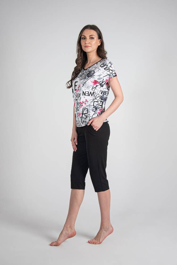 676 Dámské pyžamo s podrážkou Forex - bílé