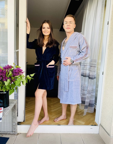 424 Lampas Dámský župan - tmavě modrý