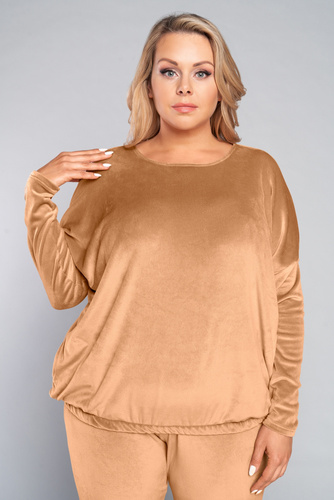 Dámská dlouhá souprava Juga. rukáv, délka. italská móda velbloudí kalhoty