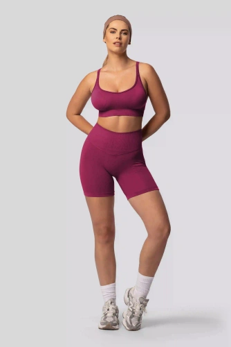 Spaio PUSH-UP PRO modelující bezešvé šortky fitness vysoký pas red wine