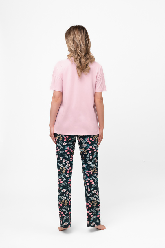 Dámské bavlněné pyžamo Marisal - krátký rukáv, dlouhé kalhoty Italian Fashion