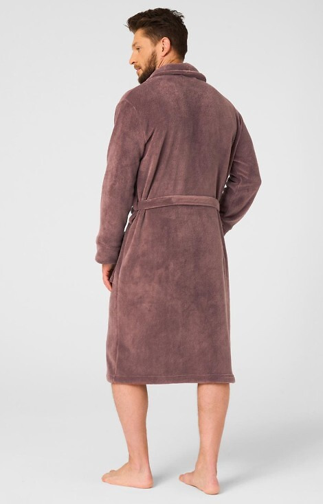 MGL 255 B25 Pánský hnědý župan - klasický, měkký, zavazuje se v pase