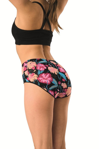 Dámské bambusové kalhotky maxi bikini Key LPF 516 černo-fuchsiové