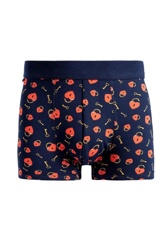 Pánské boxerky Moraj MBX600-366 'Love Stock' - prémiová bavlna, námořnická modř, dárek ve skleněné dóze