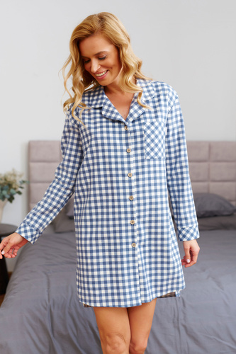 7300 Bavlněná elastická noční košile - pohodlí a styl - modré džíny