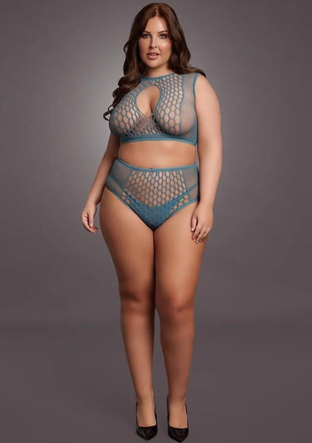 Komplet DES027 Le Désir smyslný plus size z síťoviny