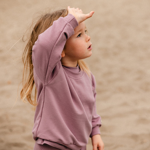 Simply Comfy Dětská mikina Eevi - oversize, 100% bavlna, vřesová barva