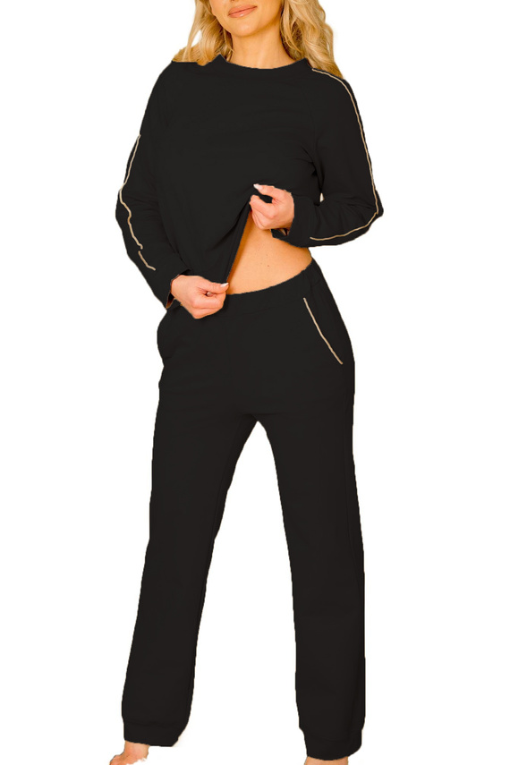 Maio dámský sportovní komplet Mirale cotton 95% bavlna 5% elastan, polská výroba - elegantní sportovní komplet - černý