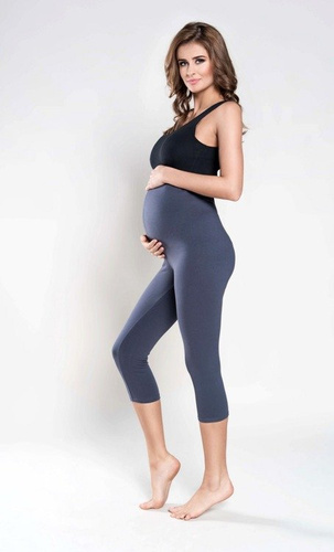 LEGÍNY 3/4 PREGNANCY Graphite Italian Fashion