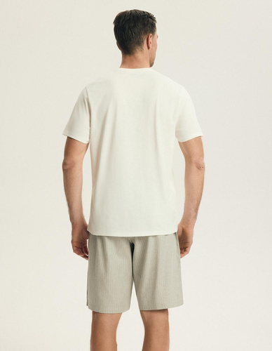 Pánské pyžamo Henderson 43454 Nigri krémové – 100% bavlna na léto