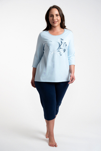 Arietta Dámské pyžamo 3/4 rukávy a 3/4 kalhoty Italian Fashion - modré