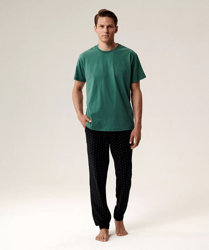 Pánské pyžamo NMP-388 Atlantic green - bavlna, krátký rukáv