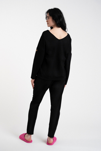 Karina Dámská souprava s dlouhým rukávem, kalhoty Italian Fashion - černá