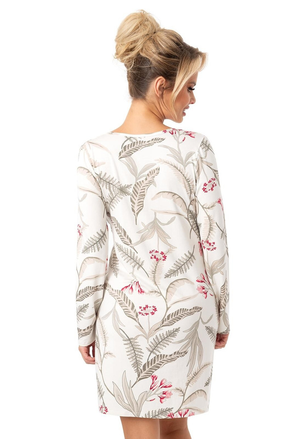 Noční košile Michelle II Donna - viskóza, dlouhý rukáv, ecru | Elegance a pohodlí