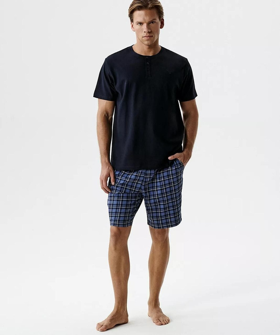 NMP-401 Letní Pánské Pyžamo 100% Bavlna Peach Effect