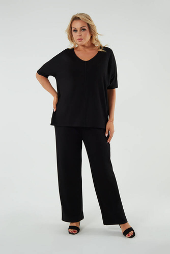 Soler Dámské dlouhé kalhoty Italian Fashion - černé