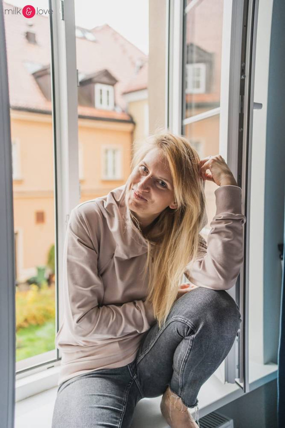 Milk Please bluza do karmienia Milk&Love z kapturem miętowy