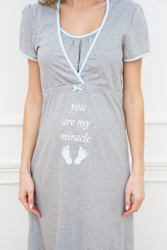 Carlina Těhotenská a kojící košilka Italian Fashion - melange/blue