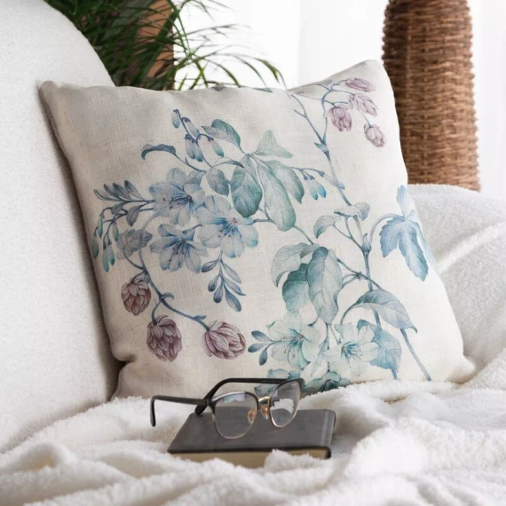 Povlečení 41 Dekorační povlak na polštář Eurofirany | Přírodní zelená, vzor listů