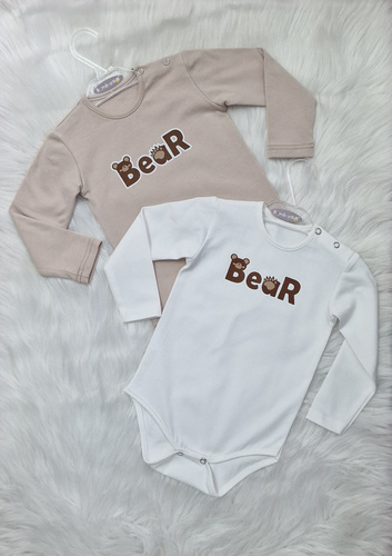 Dětské body Bear Baby Bambarillo beige | Bavlna, elastické, pohodlné