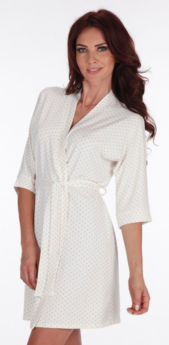 941 Dots Dámský krátký župan Forex - ecru