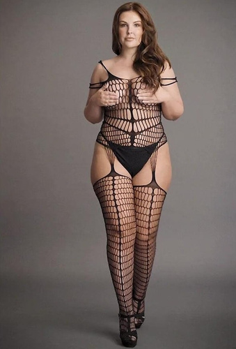 Bodystocking DES021 Le Désir plus size smyslné body z síťoviny