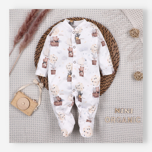 Kojenecký overal Nini Balloon Friends 100% bio bavlna – pro novorozence