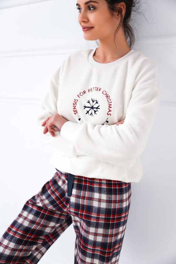 Lepší dámské pyžamo Sensis - krémové