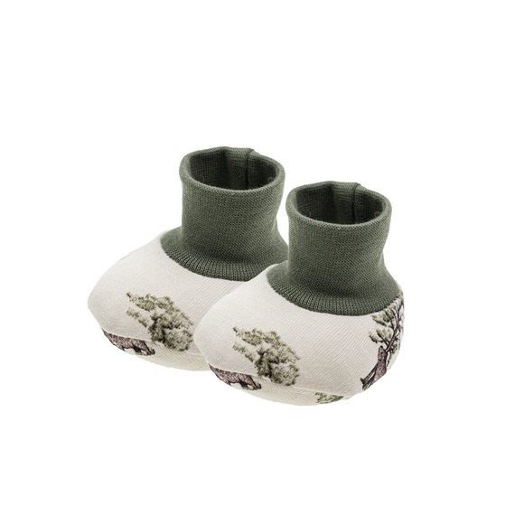 218084 Dětské boty Yogi Bear Nicol - bavlna, lesní vzor