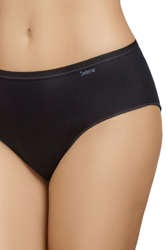 Figi wysokie Selene 401 czarne bawełniane 2-pack wygodny wysoki stan