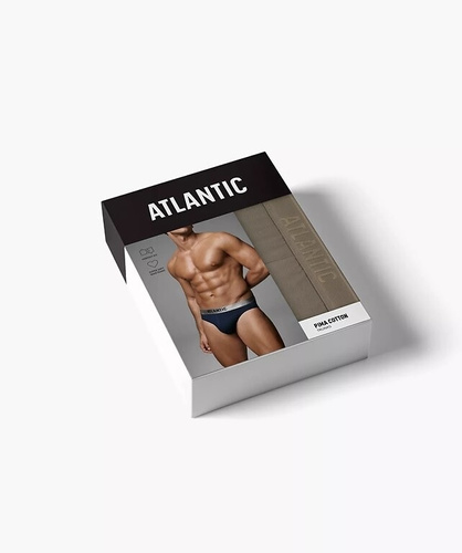 Sportovní pánské slipy Atlantic 2MP-1589 – perfektní přizpůsobení, elastický pás, 2-pack