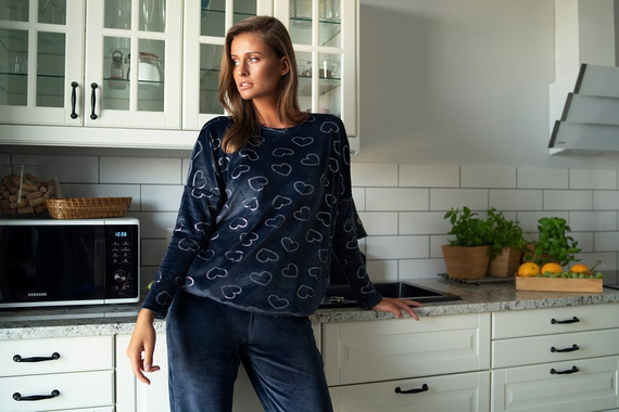 Dámská souprava Elixir Long. rukáv, délka. italské kalhoty Fashion navy blue