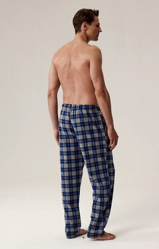 NMB -045 Atlantic grey - pánské kostkované flanelové pyžamové kalhoty
