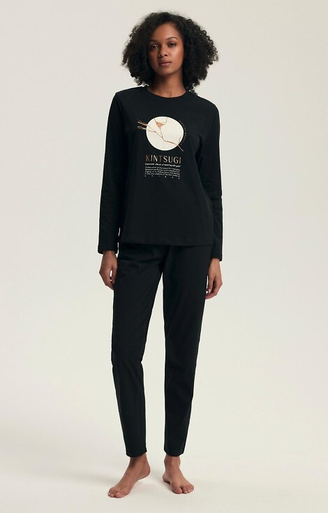 43727 Dairoku Henderson dámské pyžamo černé - bavlna, délka. rukávy a kalhoty