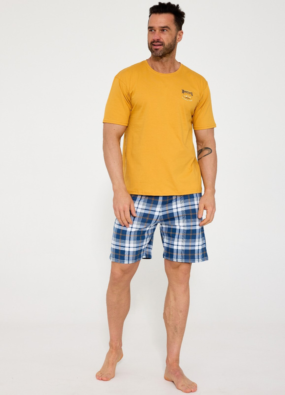 Pánské pyžamo Cornette 326/213 Montana 2 100% bavlna krátký rukáv