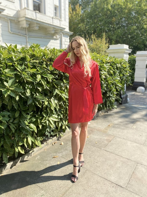 797 Klasický dámský župan Forex - červený