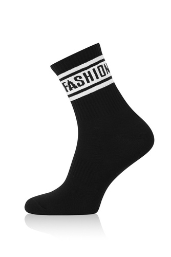 S155D Vintage dlouhé ponožky Italian Fashion - černá/bílá